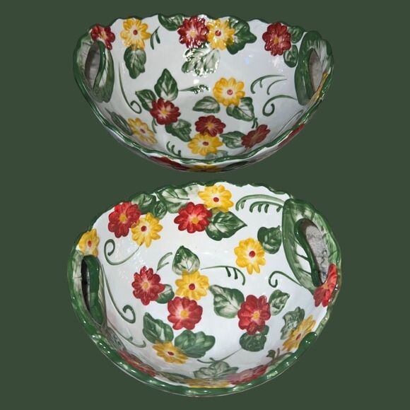 Temptations By Tara Floral Embroidery
Set of 2 Mixing Bowl No Box - Picture 1 of 7